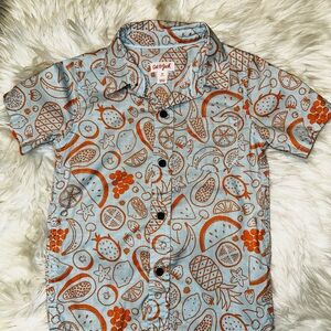 Cat & Jack Kids' Fruit Print Button Down Shirt (c)